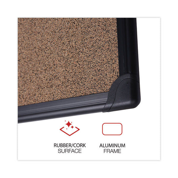 Universal® Tech Cork Board, 24 x 18, Brown Surface, Black Aluminum Frame (UNV43021)