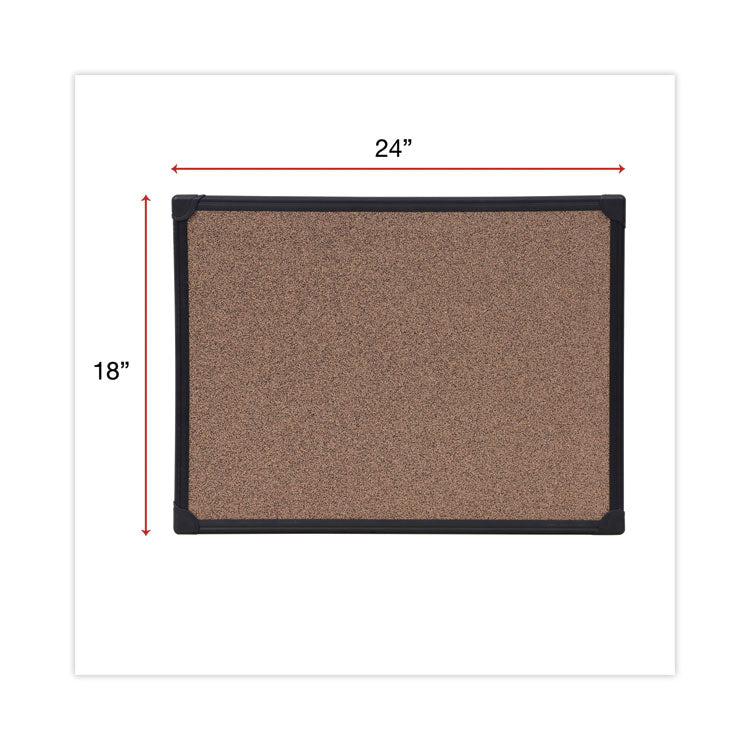 Universal® Tech Cork Board, 24 x 18, Brown Surface, Black Aluminum Frame (UNV43021) Each