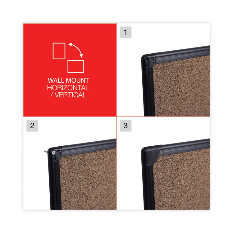 Universal® Tech Cork Board, 24 x 18, Brown Surface, Black Aluminum Frame (UNV43021) Each
