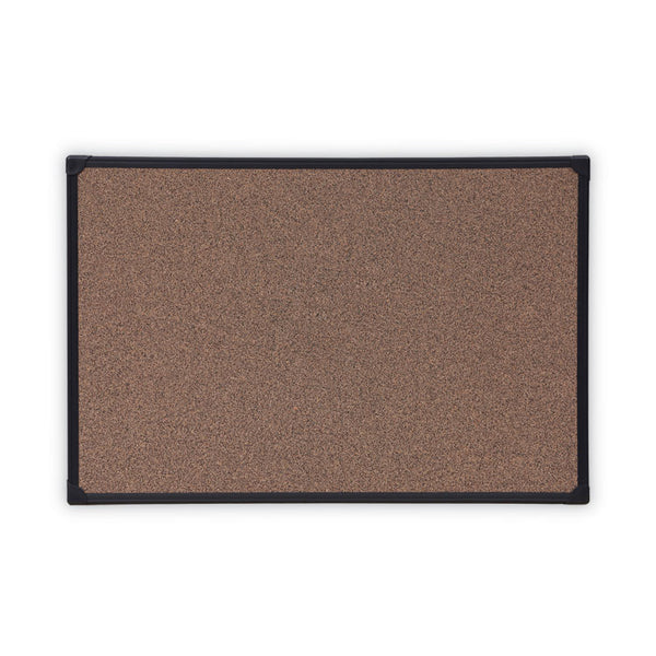 Universal® Tech Cork Board, 36 x 24, Brown Surface, Black Plastic Frame (UNV43022)