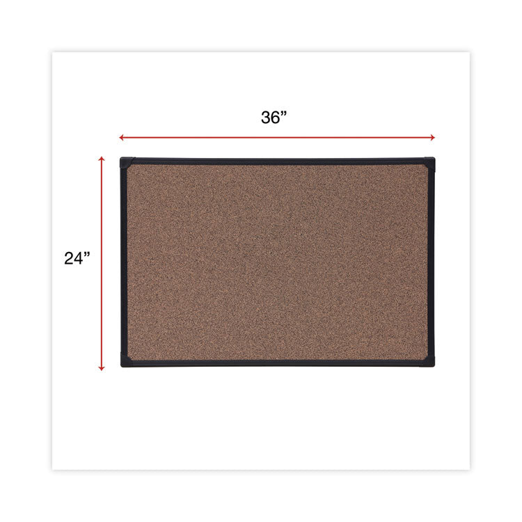 Universal® Tech Cork Board, 36 x 24, Brown Surface, Black Plastic Frame (UNV43022) Each