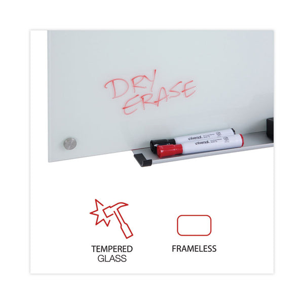 Universal® Frameless Glass Marker Board, 36 x 24, White Surface (UNV43232)