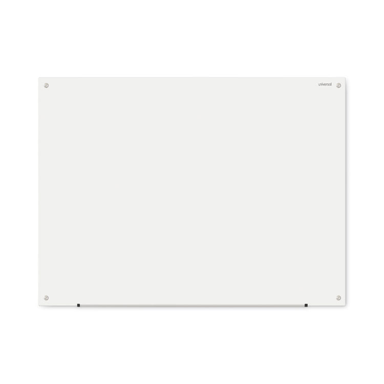 Universal® Frameless Glass Marker Board, 48 x 36, White Surface (UNV43233)