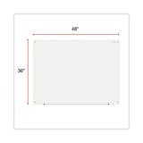 Universal® Frameless Glass Marker Board, 48 x 36, White Surface (UNV43233)