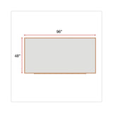 Universal® Deluxe Melamine Dry Erase Board, 96 x 48, Melamine White Surface, Oak Fiberboard Frame (UNV43620)
