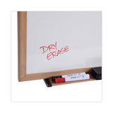 Universal® Deluxe Melamine Dry Erase Board, 96 x 48, Melamine White Surface, Oak Fiberboard Frame (UNV43620)