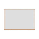 Universal® Deluxe Melamine Dry Erase Board, 72 x 48, Melamine White Surface, Oak Fiberboard Frame (UNV43621)
