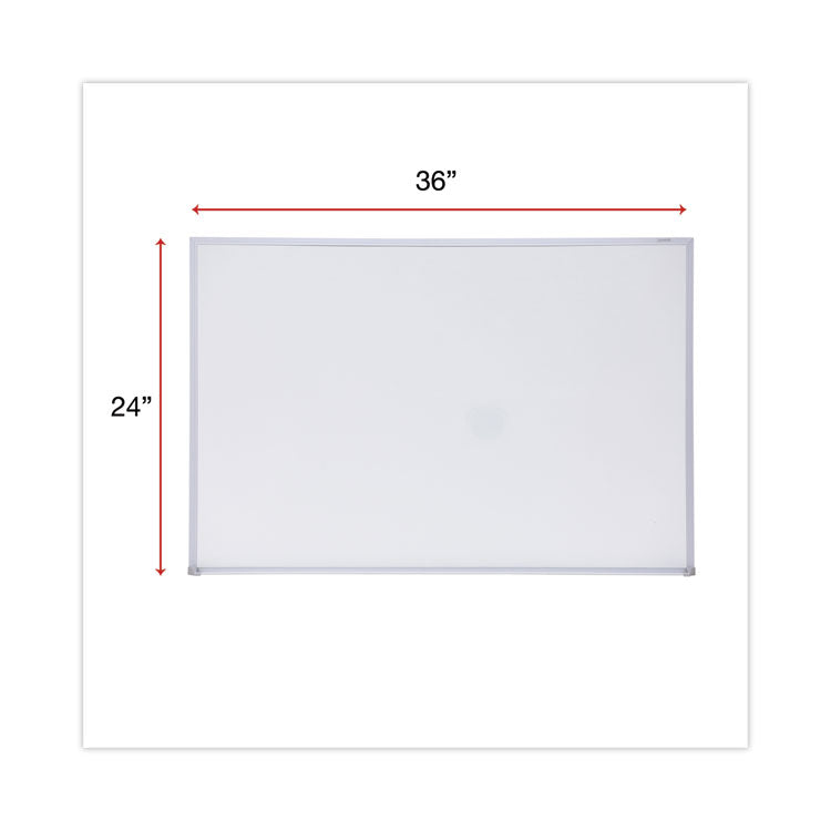 Universal® Melamine Dry Erase Board with Aluminum Frame, 36 x 24, White Surface, Anodized Aluminum Frame (UNV43623) Each