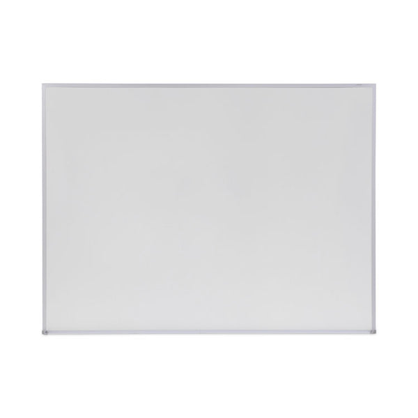 Universal® Melamine Dry Erase Board with Aluminum Frame, 48 x 36, White Surface, Anodized Aluminum Frame (UNV43624)