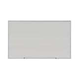 Universal® Deluxe Melamine Dry Erase Board, 60 x 36, Melamine White Surface, Silver Anodized Aluminum Frame (UNV43625)