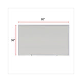 Universal® Deluxe Melamine Dry Erase Board, 60 x 36, Melamine White Surface, Silver Anodized Aluminum Frame (UNV43625)