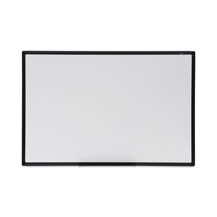 Universal® Design Series Deluxe Dry Erase Board, 36 x 24, White Surface, Black Anodized Aluminum Frame (UNV43628)