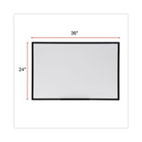 Universal® Design Series Deluxe Dry Erase Board, 36 x 24, White Surface, Black Anodized Aluminum Frame (UNV43628)