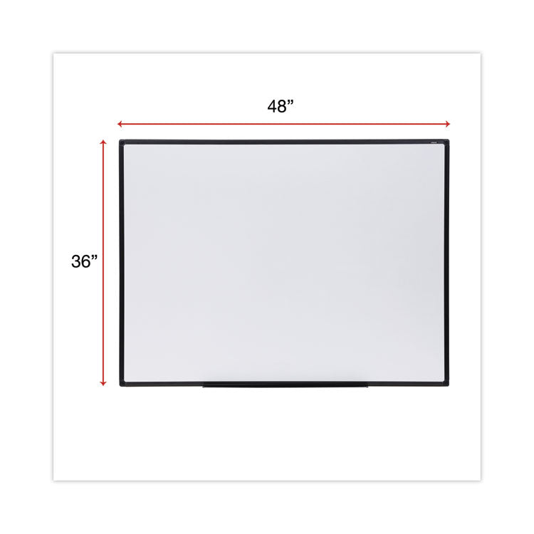 Universal® Design Series Deluxe Dry Erase Board, 48 x 36, White Surface, Black Anodized Aluminum Frame (UNV43629)