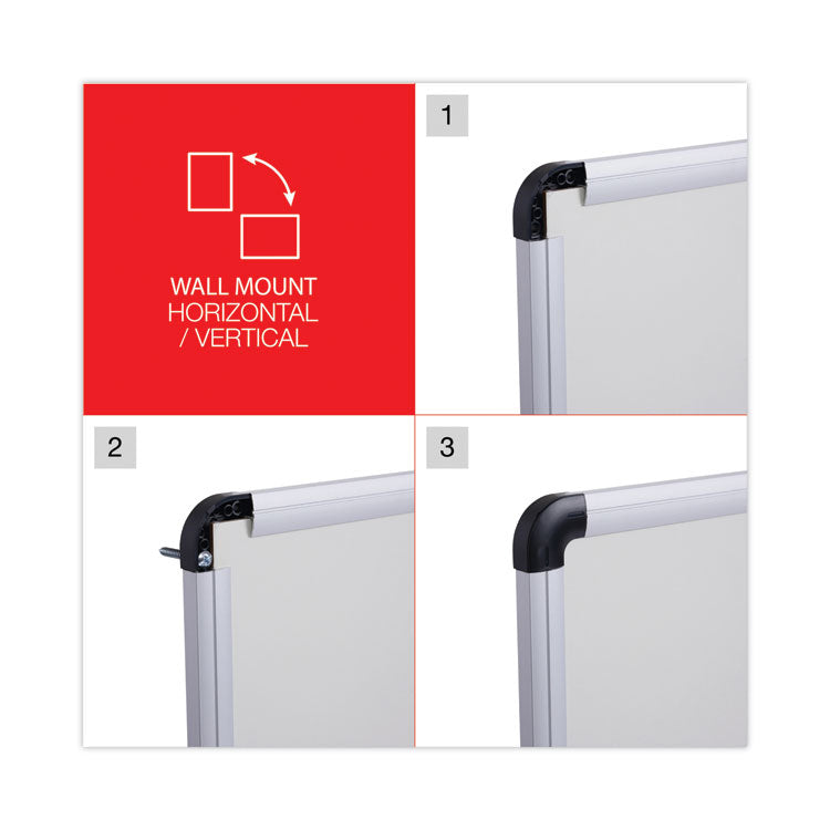 Universal® Modern Melamine Dry Erase Board with Aluminum Frame, 36 x 24, White Surface (UNV43723) Each