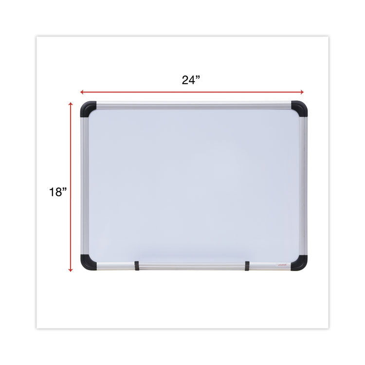 Universal® Magnetic Steel Dry Erase Marker Board, 24 x 18, White Surface, Aluminum/Plastic Frame (UNV43732)