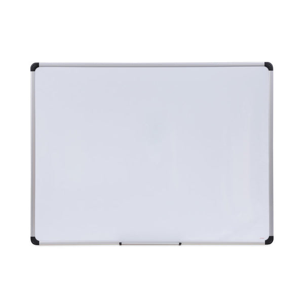 Universal® Magnetic Steel Dry Erase Marker Board, 48 x 36, White Surface, Aluminum/Plastic Frame (UNV43734)