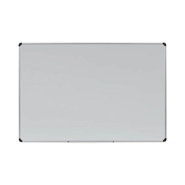 Universal® Magnetic Steel Dry Erase Marker Board, 72 x 48, White Surface, Aluminum/Plastic Frame (UNV43735)