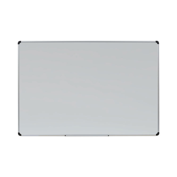 Universal® Magnetic Steel Dry Erase Marker Board, 72 x 48, White Surface, Aluminum/Plastic Frame (UNV43735)