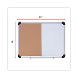 Universal® Cork/Dry Erase Board, Melamine, 24 x 18, Tan/White Surface, Gray/Black Aluminum/Plastic Frame (UNV43742)