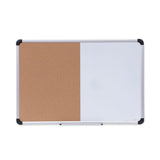 Universal® Cork/Dry Erase Board, Melamine, 36 x 24, Tan/White Surface, Gray/Black Aluminum/Plastic Frame (UNV43743)