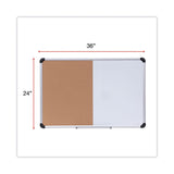 Universal® Cork/Dry Erase Board, Melamine, 36 x 24, Tan/White Surface, Gray/Black Aluminum/Plastic Frame (UNV43743)