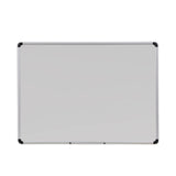 Universal® Deluxe Porcelain Magnetic Dry Erase Board, 48 x 36, White Surface, Silver/Black Aluminum Frame (UNV43842)