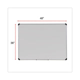 Universal® Deluxe Porcelain Magnetic Dry Erase Board, 48 x 36, White Surface, Silver/Black Aluminum Frame (UNV43842)