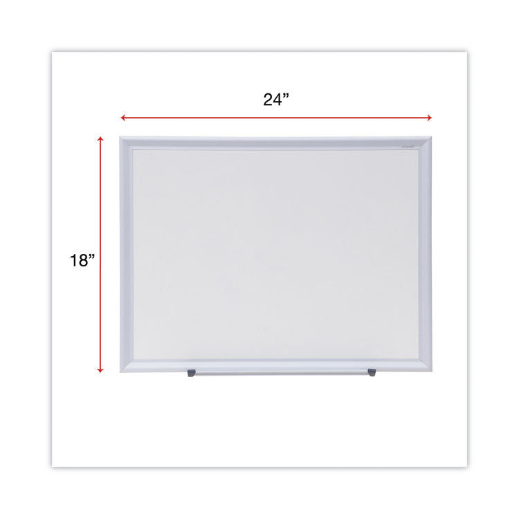 Universal® Deluxe Melamine Dry Erase Board, 24 x 18, Melamine White Surface, Silver Aluminum Frame (UNV44618)