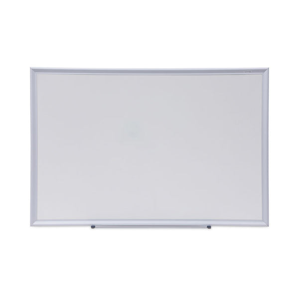 Universal® Deluxe Melamine Dry Erase Board, 36 x 24, Melamine White Surface, Silver Aluminum Frame (UNV44624)