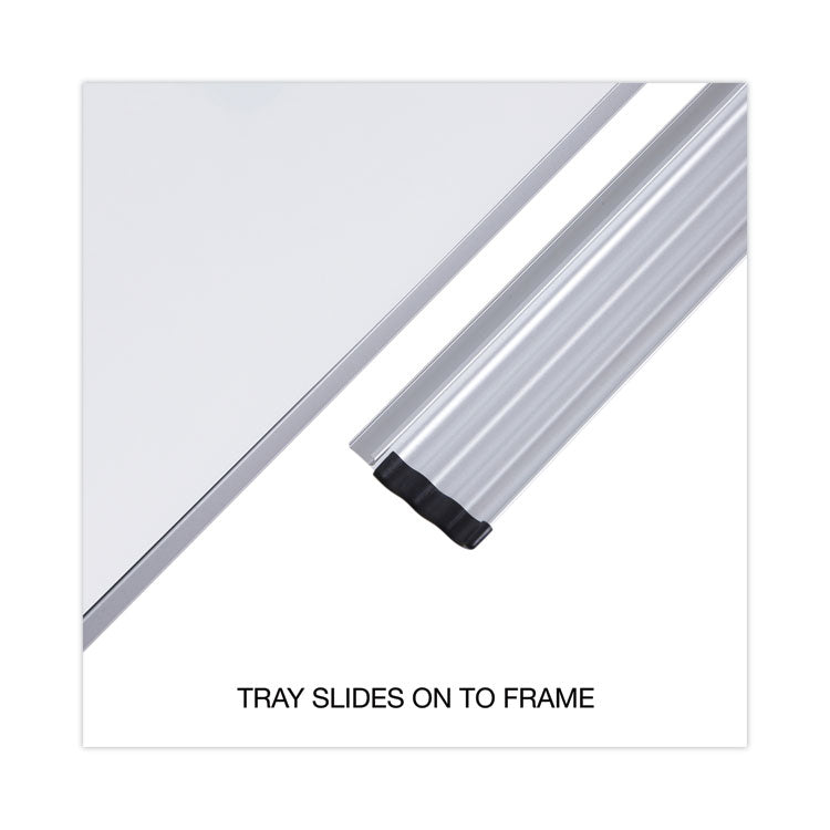Universal® Deluxe Melamine Dry Erase Board, 48 x 36, Melamine White Surface, Silver Aluminum Frame (UNV44636) Each