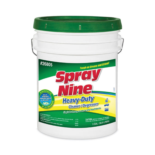 Spray Nine® Heavy Duty Cleaner/Degreaser/Disinfectant, Citrus Scent, 5 gal Pail (ITW26805) Each