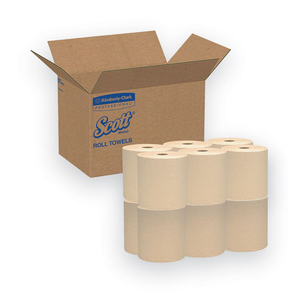 Scott® Essential Hard Roll Towels for Business, 1-Ply, 8" x 800 ft, 1.5" Core, Natural, 12 Rolls/Carton (KCC04142)