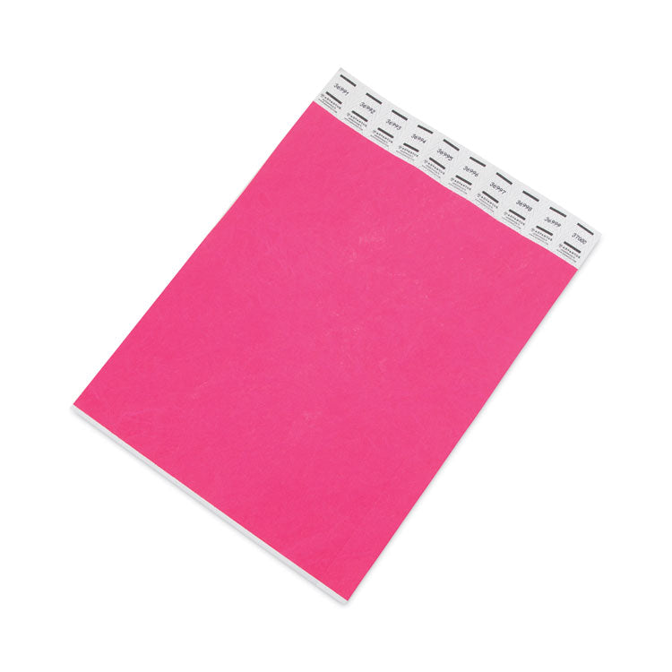 Advantus Crowd Management Wristbands, Sequentially Numbered, 9.75" x 0.75", Neon Pink, 500/Pack (AVT91121) Pack of 500