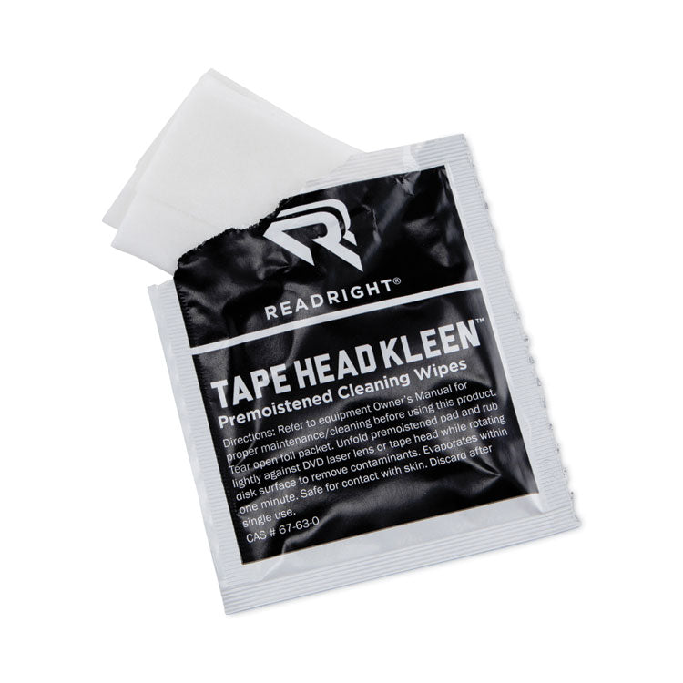 Read Right® Tape Head Kleen Pad, Individually Sealed Pads, 5 x 5, 80/Box (REARR1301) Box of 80