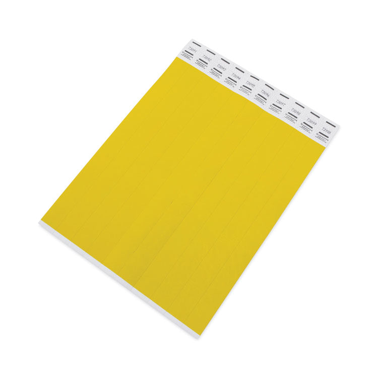 Advantus Crowd Management Wristbands, Sequentially Numbered, 9.75" x 0.75", Neon Yellow,500/Pack (AVT91123) Pack of 500