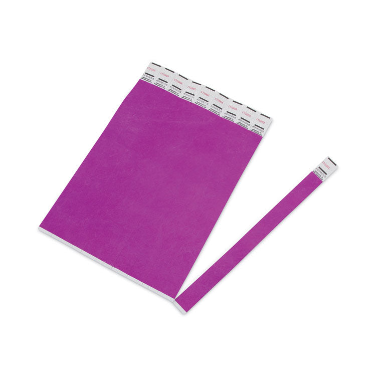Advantus Crowd Management Wristbands, Sequentially Numbered, 9.75" x 0.75", Purple, 100/Pack (AVT75440) Pack of 100