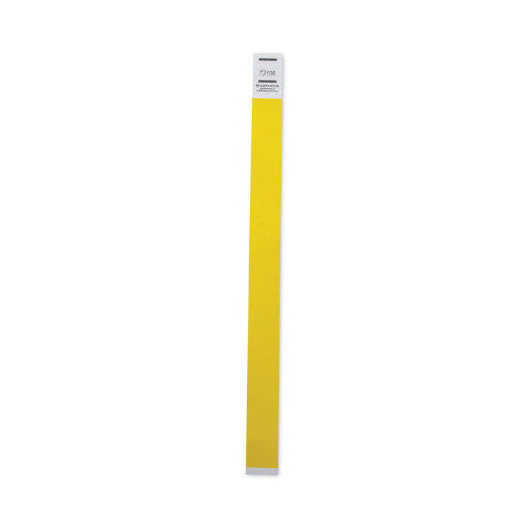 Advantus Crowd Management Wristbands, Sequentially Numbered, 10" x 0.75", Yellow, 100/Pack (AVT75444) Pack of 100