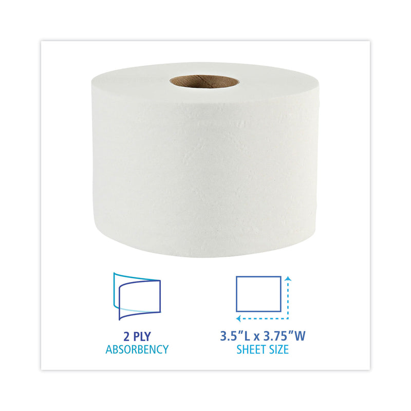 Boardwalk® Boardwalk Green Xtra Controlled Bath Tissue, OptiCore, Septic Safe, 2-Ply, White, 1,000/Roll, 36 Rolls/Carton (BWK45XTRA) Case of 36