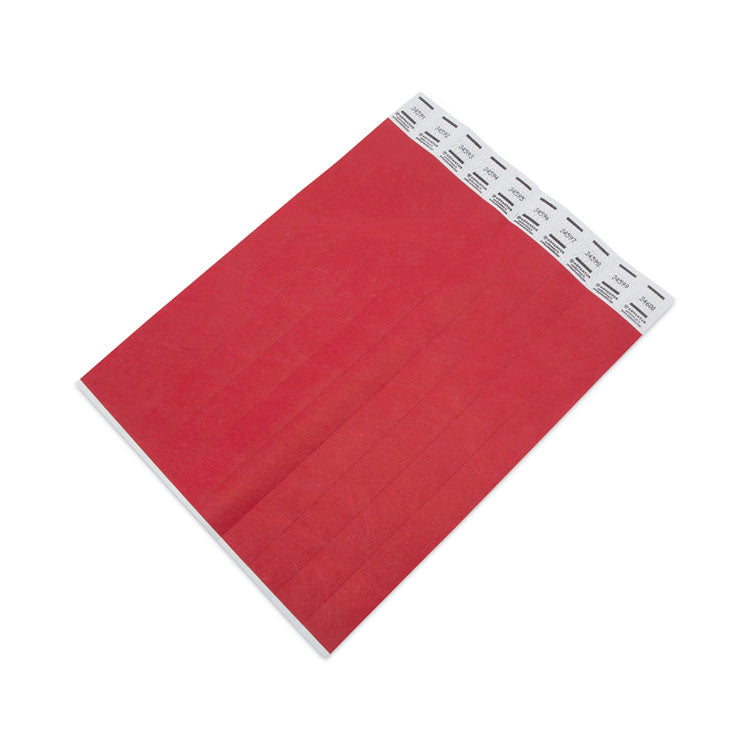 Advantus Crowd Management Wristbands, Sequentially Numbered, 9.75" x 0.75", Red, 500/Pack (AVT75510) Pack of 500