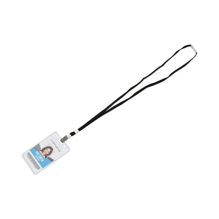 Advantus Deluxe Safety Lanyards, Metal Clip Fastener, 36" Long, Black, 24/Box (AVT75403) Box of 24