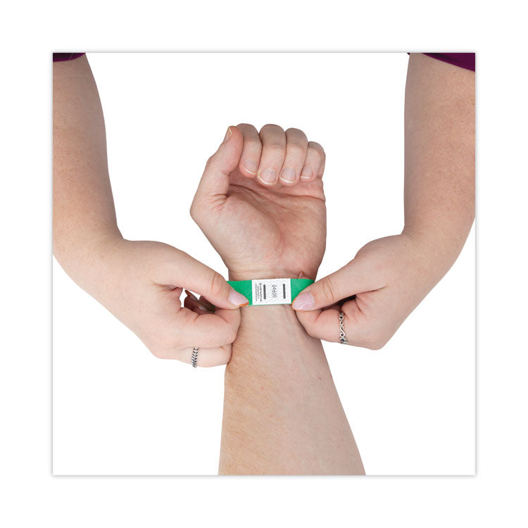 Advantus Crowd Management Wristbands, Sequentially Numbered, 10" x 0.75", Green, 100/Pack (AVT75443) Pack of 100