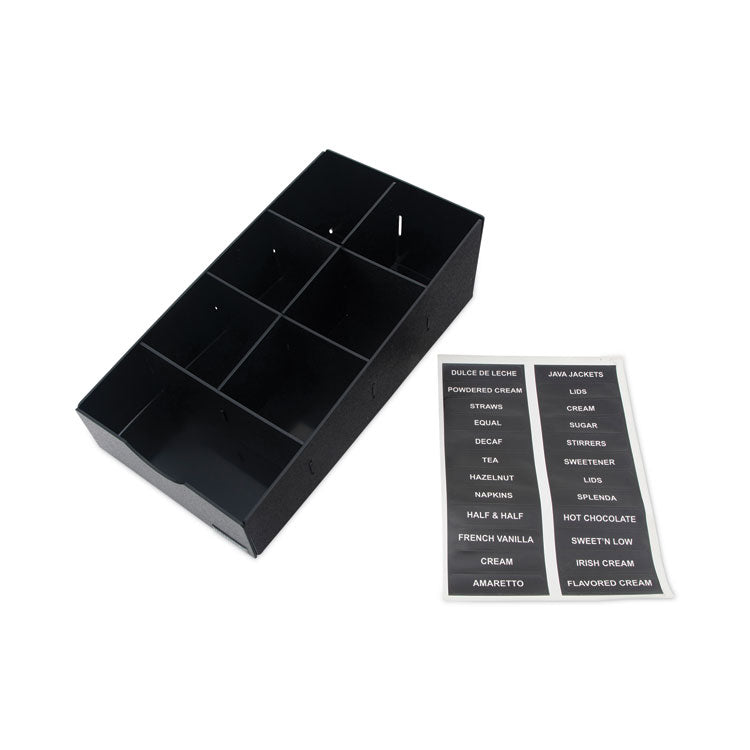 Vertiflex® Commercial Grade Condiment Caddy, 7 Compartments, 8.75 x 16 x 5.25, Black (VRTVFCC169) Each