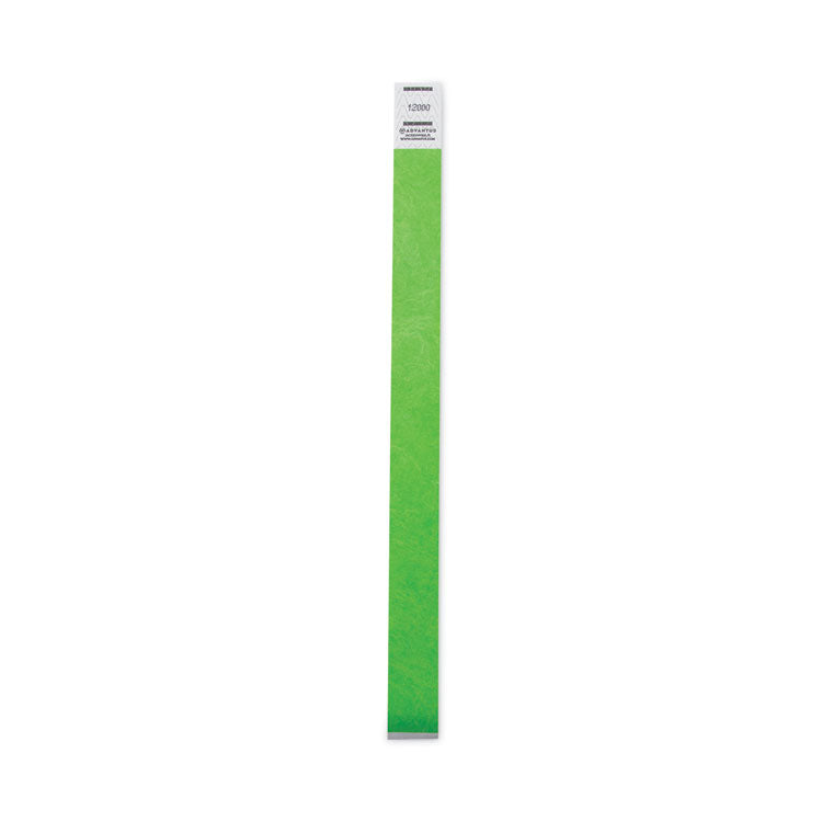 Advantus Crowd Management Wristbands, Sequentially Numbered, 9.75" x 0.75", Neon Green, 500/Pack (AVT91122) Pack of 500