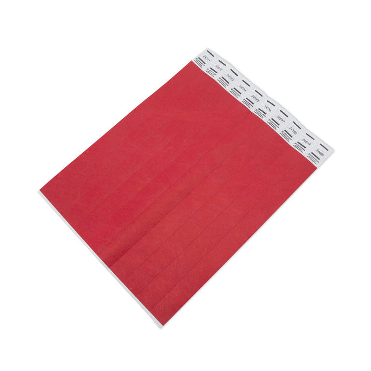Advantus Crowd Management Wristbands, Sequentially Numbered, 10" x 0.75", Red, 100/Pack (AVT75441) Pack of 100