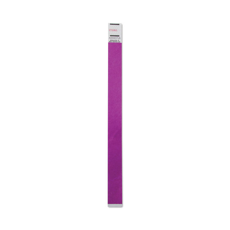 Advantus Crowd Management Wristbands, Sequentially Numbered, 9.75" x 0.75", Purple, 100/Pack (AVT75440) Pack of 100