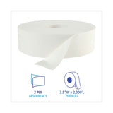 Boardwalk® JRT Bath Tissue, Jumbo, Septic Safe, 2-Ply, White, 3.5" x 2,000 ft, 12" dia, 6 Rolls/Carton (BWK6102B)