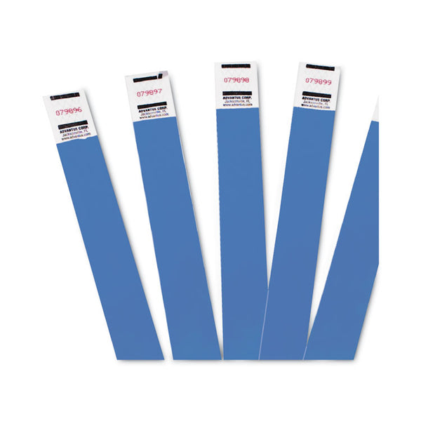 Advantus Crowd Management Wristbands, Sequentially Numbered, 9.75" x 0.75", Blue, 500/Pack (AVT75513)