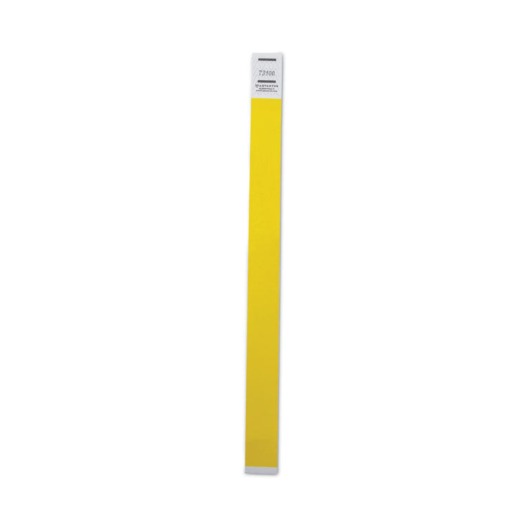 Advantus Crowd Management Wristbands, Sequentially Numbered, 9.75" x 0.75", Neon Yellow,500/Pack (AVT91123) Pack of 500