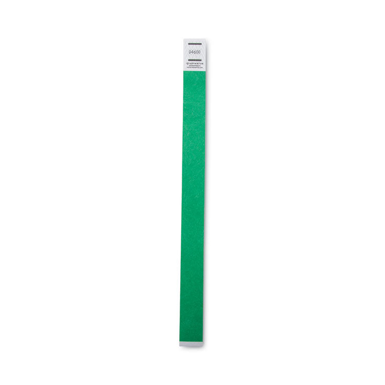 Advantus Crowd Management Wristbands, Sequentially Numbered, 10" x 0.75", Green, 100/Pack (AVT75443) Pack of 100